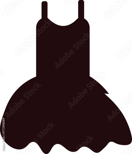 Simple Black Dress Silhouette Icon