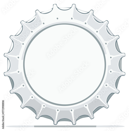 Shiny metallic bottle cap vector illustration beverage packaging design element