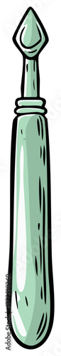 Mint green cuticle pusher tool illustration for manicure and nail care