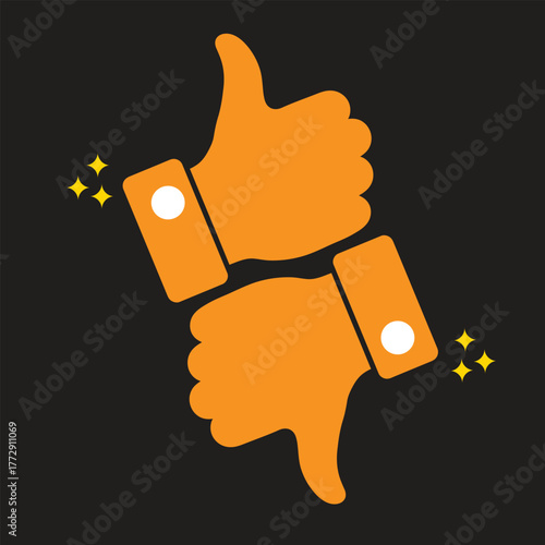 Thumbs up approved vector illustration