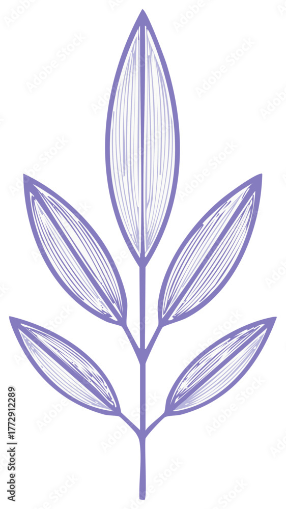 Obraz premium Botanical Illustration of a Decorative Plant Branch