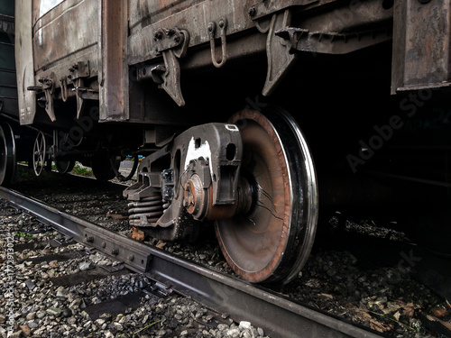 An accident on the railroad. Derailment of railway wagons. A railway carriage that derailed on a sunny day. As a result of the train accident, the train derailed. A derailed carriage. 