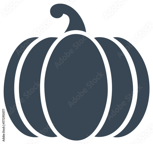 Silhouette illustration of a pumpkin, perfect for Halloween decorations or fall events.