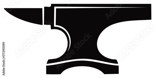 Anvil Shape Isolated on White Background, Blacksmith Tool Illustration, Metalworking Equipment