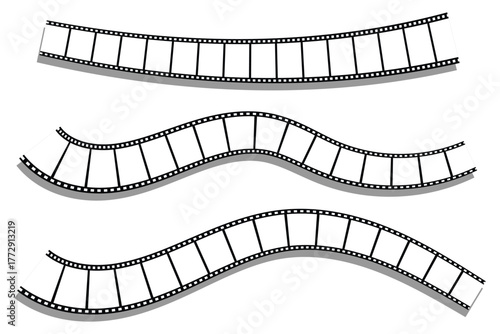 Old retro tape film video movies, Grunge vintage film strip for photo video filming . Long vector Film strip icon isolated on a white background. eps 10   
