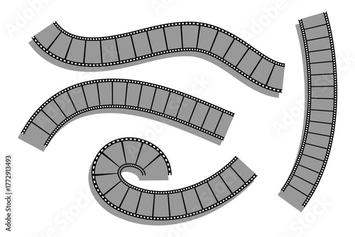 Vector Movie film long strip, seamless vintage filmstrip roll frame. Video or movie filmstrip overlay, cinema or photograph camera long film strip . Pattern of photo film strip frame  . eps 10