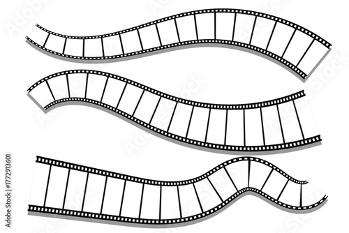 Vector Movie film long strip, seamless vintage filmstrip roll frame. Video or movie filmstrip overlay, cinema or photograph camera long film strip . Pattern of photo film strip frame  . eps 10