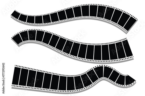 Vector Movie film long strip, seamless vintage filmstrip roll frame. Video or movie filmstrip overlay, cinema or photograph camera long film strip . Pattern of photo film strip frame  . eps 10