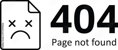 404 page not found error vector illustration, website failure icon, broken link warning, internet problem message, cad drawing flat vector illustration
