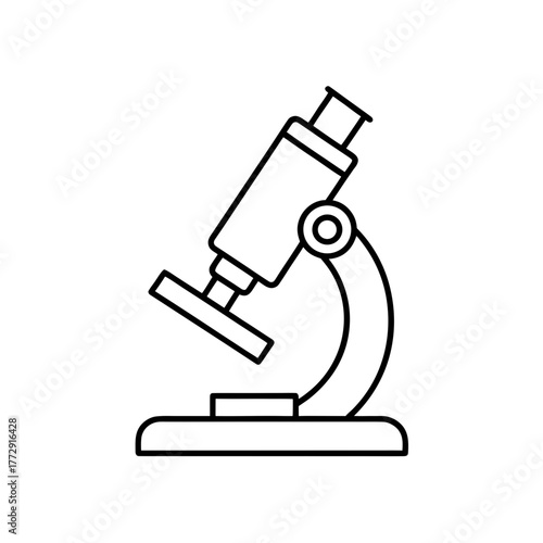 Outline of a microscope on transparent background