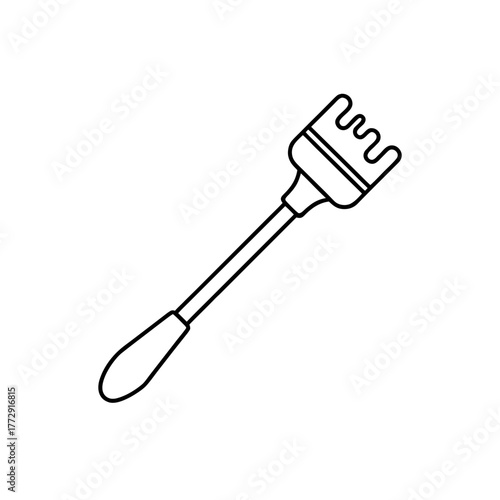 Outline of back scratcher on transparent background