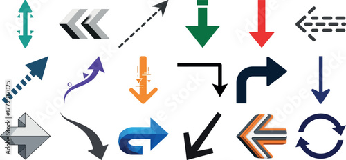Collection of various arrow icons and symbols