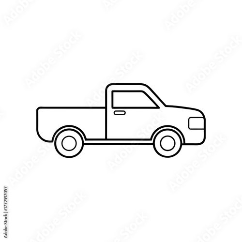 Outline drawing of a truck on transparent background