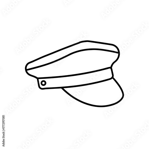 Outline of a peaked cap on transparent background