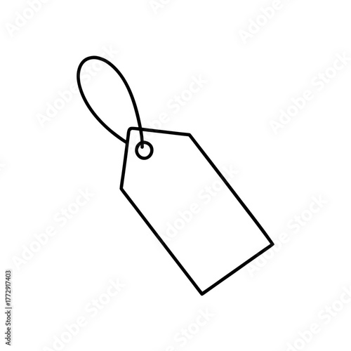 Outline of a price label on transparent background