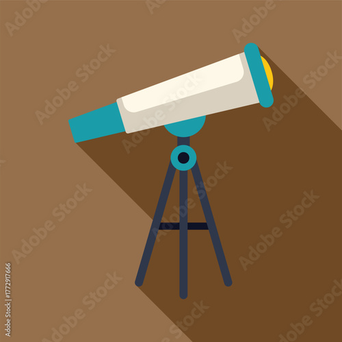 Telescope standing on a tripod, ready for astronomical observation and stargazing