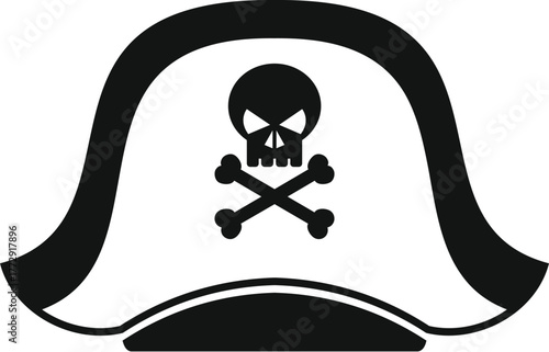 Pirate tricorn hat with skull and crossbones, embracing the buccaneer spirit