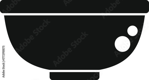 Kitchen bowl silhouette with bubbles preparing ingredients for cooking