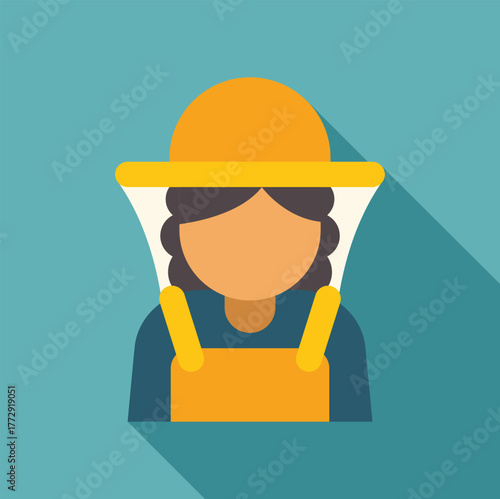 Female beekeeper avatar wearing protective clothing and a hat with netting, representing the beekeeping profession