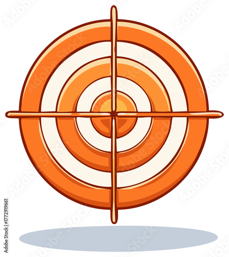Target design with orange concentric circles and crosshairs for accuracy.