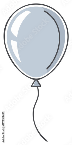 Single Helium Balloon Floating Upward with Thin String Attached