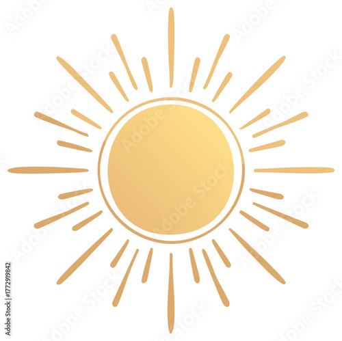 Radiant Sunshine Burst with Golden Glow, a Symbol of Light, Optimism, and Energy in Minimalist Design