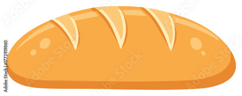 Illustrative loaf of bread with cut top, ideal for a bakery or restaurant promotion