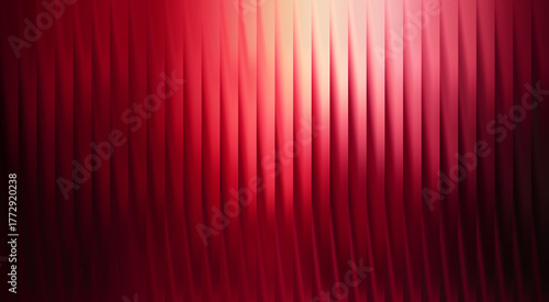 Photos A close-up of a vibrant red textured background, with vertical lines that create