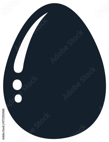 Minimalist egg icon with glossy elements for graphic resources and design applications, symbolizing simplicity and food