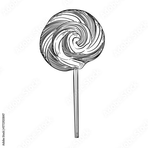 lollipop vector line art hand drawn illustration 