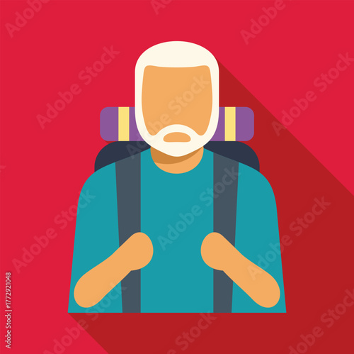 Senior backpacker exploring new adventures with a backpack and positive attitude