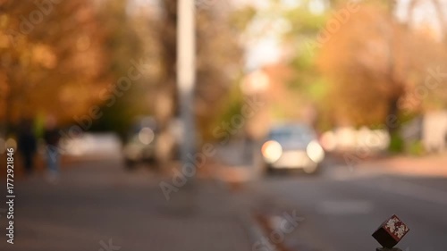 Wallpaper Mural city ​​streets autumn evening defocused background Torontodigital.ca