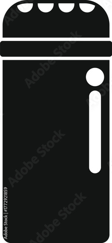 Simple icon of a thermo bottle for hot and cold drinks, isolated on white background