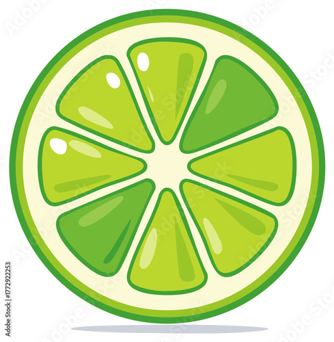 Vibrant green lime slice illustration fresh citrus fruit food ingredient for drinks