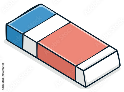 Vector illustration of a classic two color rubber eraser school supply