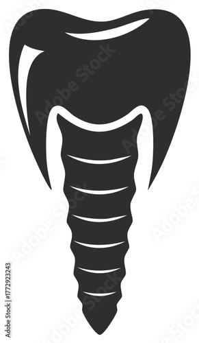Stylized Dental Implant Symbol Graphic