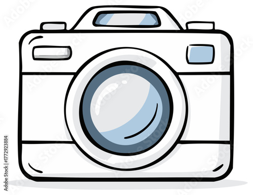 Simple White Camera Illustration Photography Equipment Cartoon