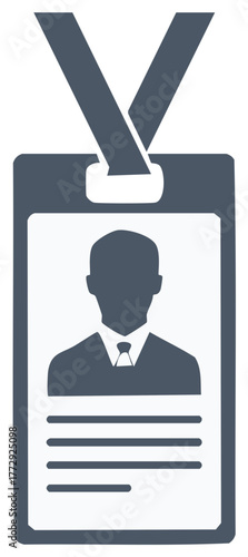Identification Badge with Strap for Access or Security Purposes