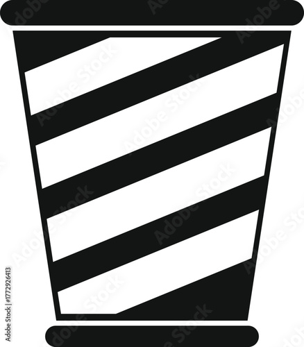 Simple disposable paper cup featuring a diagonal striped pattern, ideal for various beverages
