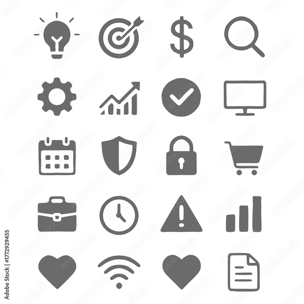 Fototapeta premium Set of Business and Technology Icons in Flat Design Style