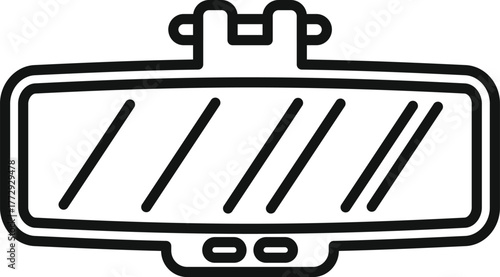 Car rearview mirror providing a clear view of the road behind, promoting safe driving practices