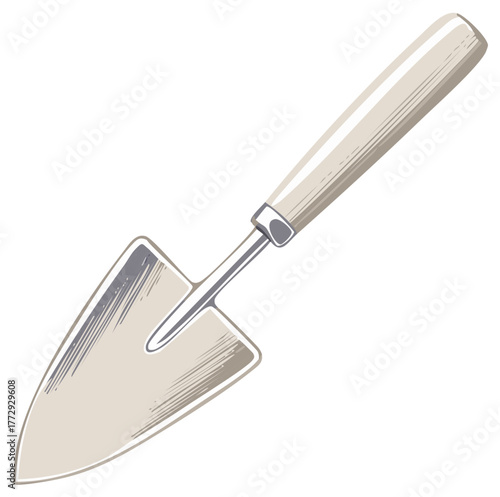 Classic garden trowel illustration a useful tool for digging and planting in horticulture