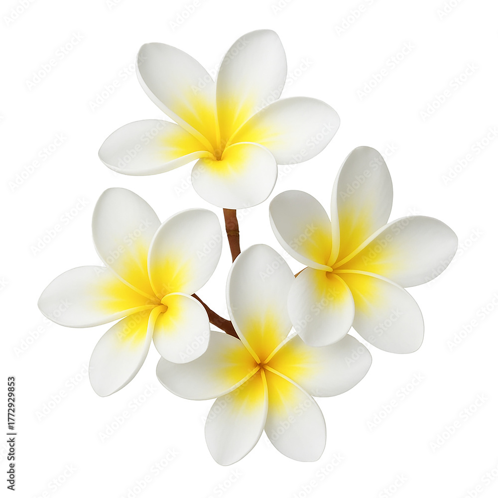 Naklejka premium Plumeria tropical flower illustration 