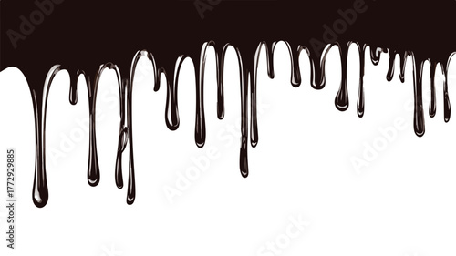 Elegant Black Dripping Paint & Melting Chocolate Background