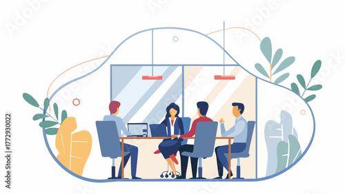 Diverse team of professionals collaborating in a modern office meeting room discussing business strategy and plans