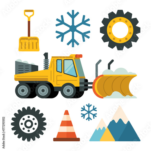 Winter snow removal equipment and elements collection
