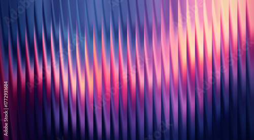 Abstract illustration of rippling, colorful, metallic pattern with gradient