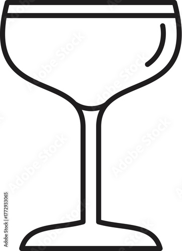 Elegant coupe glass design perfect for cocktails, showing clean lines and classic shape