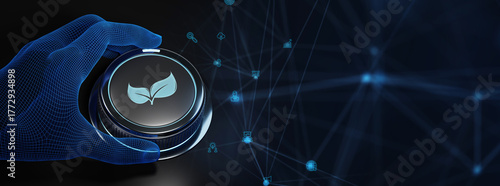 ESG Environmental Social Governance concept. Technology, Internet and network concept. 3d illustration