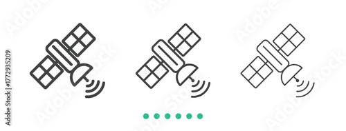 Wireless Satellite Communication icon. Thin line icon vector